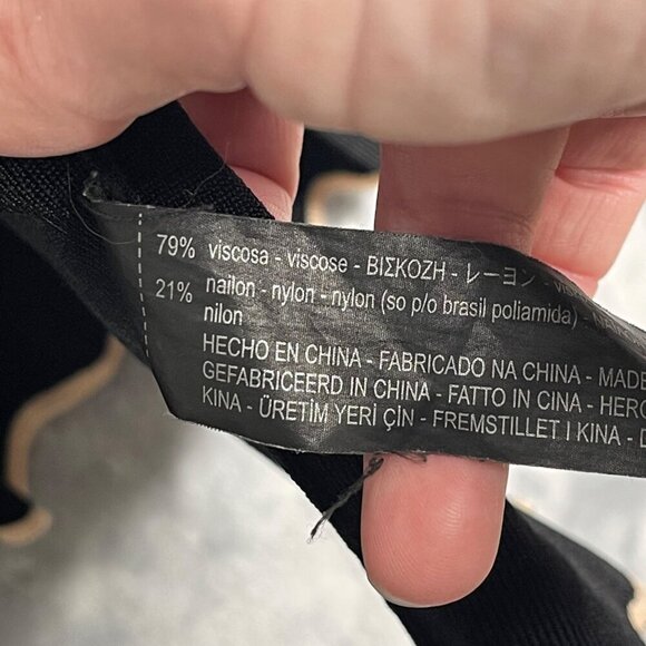 Zara‎ Knit Open Front Cardigan Women's M Black Travel Slinky Scallop Hemline - Picture 6 of 10